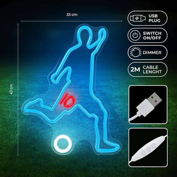 Forever Light Neon LED PLEXI FOTBOLLARE FPNE31 - Flerfärgad