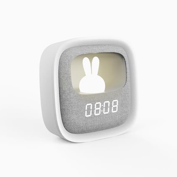 Forever Light Väckarklocka med LED Bunny Nattlampa AURORA PURE - Vit