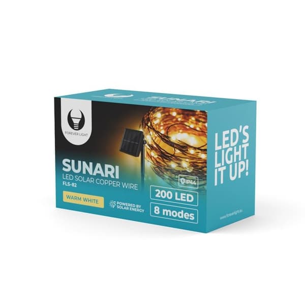 Forever Light SUNARI Solar Lampa LED Koppartråd 22m 600mAh Ni-MH
