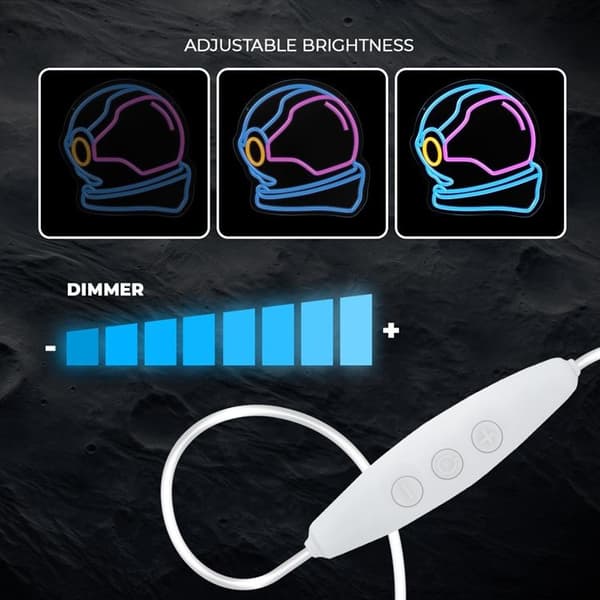 Forever Light Neon LED PLEXI ASTRONAUT FPNE22 - Flerfärgad