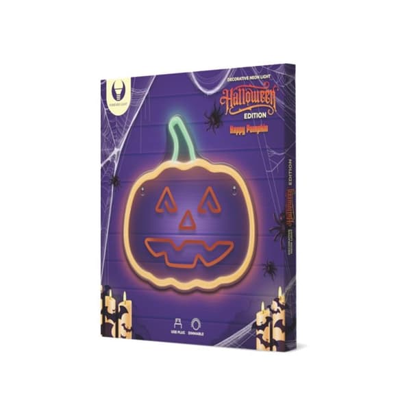 Forever Light Neon LED PLEXI Happy Pumpkin FPNE10 - Orange/Grön