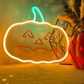 Miniatyrbild 1 av 3: Forever Light Neon LED PLEXI Happy Pumpkin FPNE10 - Orange/Grön