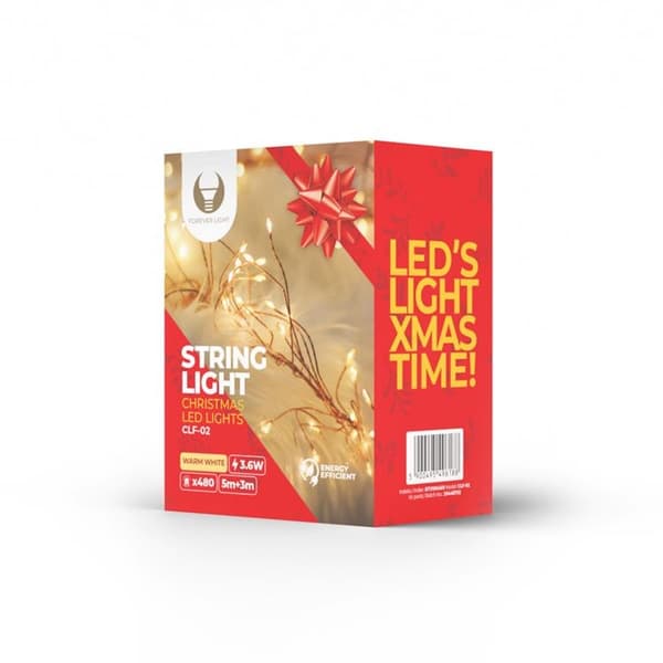Forever String light Copper Twig 480LED 3m + 5m Kabel - Varm Vit