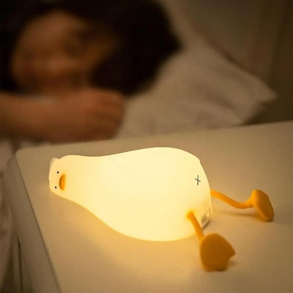 LED Nattlampa Tryck Goose Art Deco - Vit