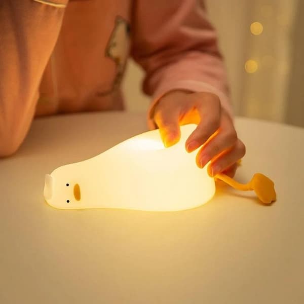 LED Nattlampa Tryck Goose Art Deco - Vit