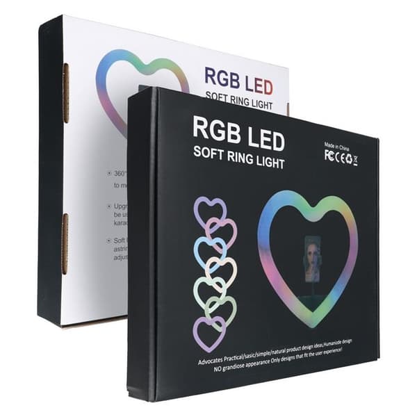 LED Ring lamp Heart 10 tum med hållare till mobil
