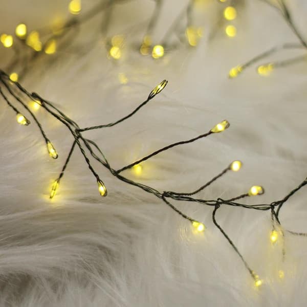 Forever String Light Grön Twig 600LED 6m +5m Kabel - Gul