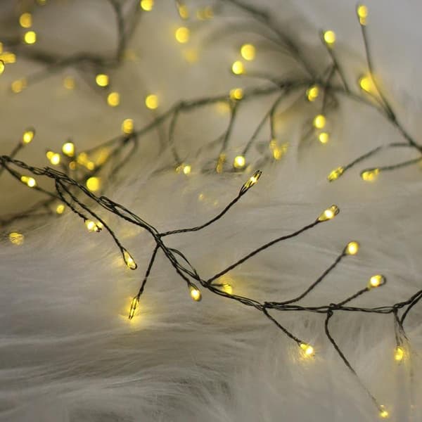 Forever String Light Grön Twig 600LED 6m +5m Kabel - Gul