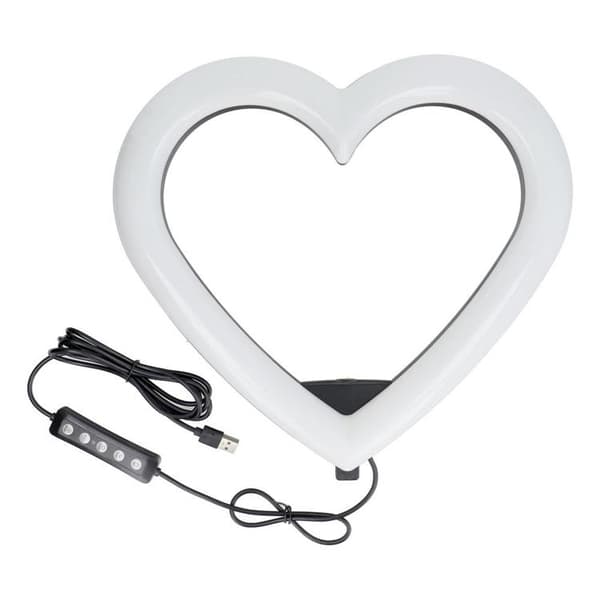 LED Ring lamp Heart 12 tum med hållare till mobil