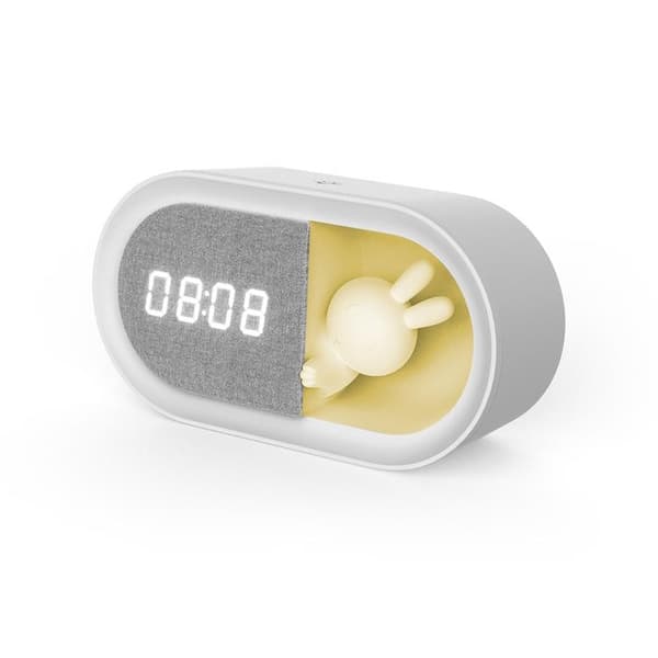 Forever Light Väckarklocka med LED Bunny Nattlampa INGRID PURE - Vit