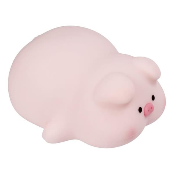 LED Nattlampa Tryck Pig Art Deco - Rosa