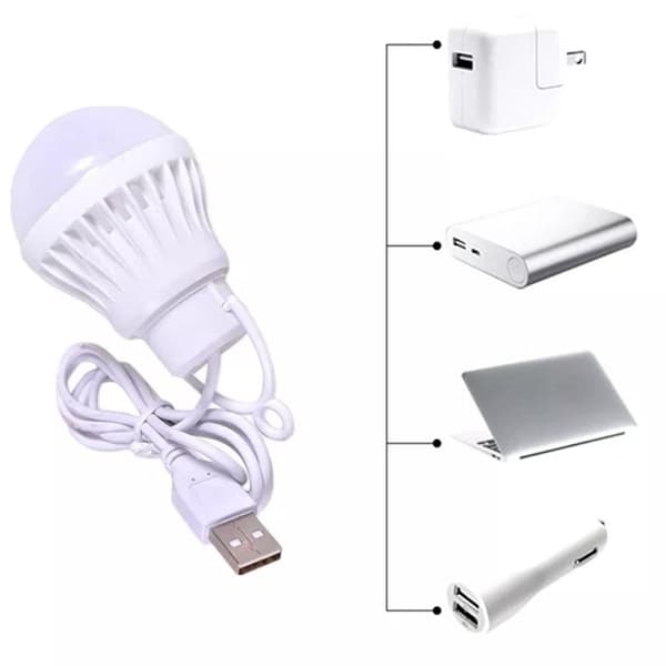 LED-lampa till USB vitt ljus 3W kabel lång 1m 200lm