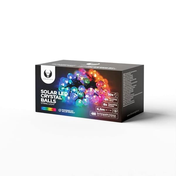 Forever String Light Solar LED Crystal Balls SCB61 6.5m 30 balls - Flerfärgad