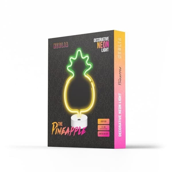 Neolia LED Neon PINEAPPLE På Stativ NNE05 - Gul/Grön
