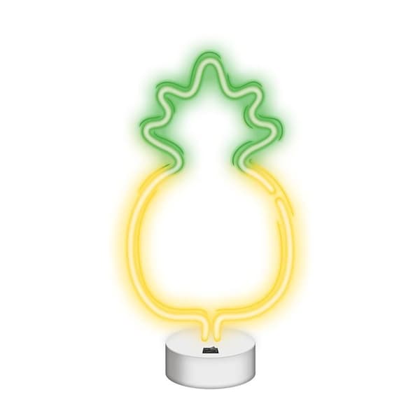 Neolia LED Neon PINEAPPLE På Stativ NNE05 - Gul/Grön