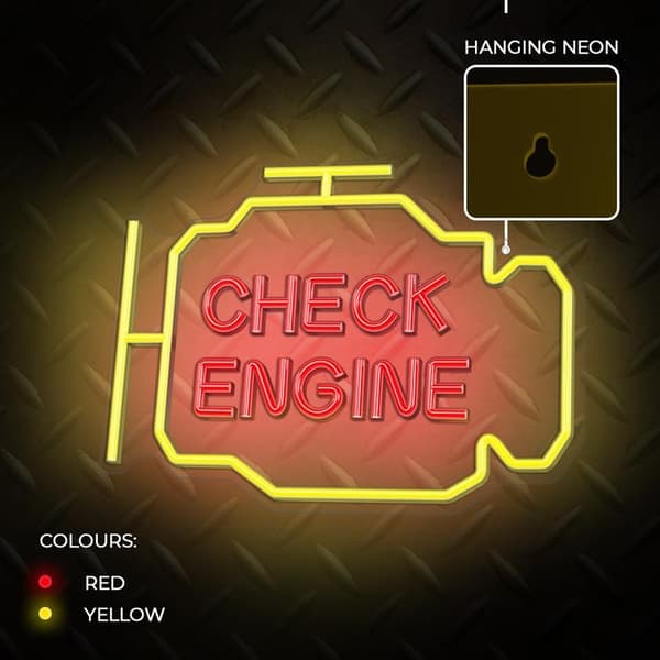 Neolia LED Neon PLEXI CHECK ENGINE NNE21 - Gul/Röd