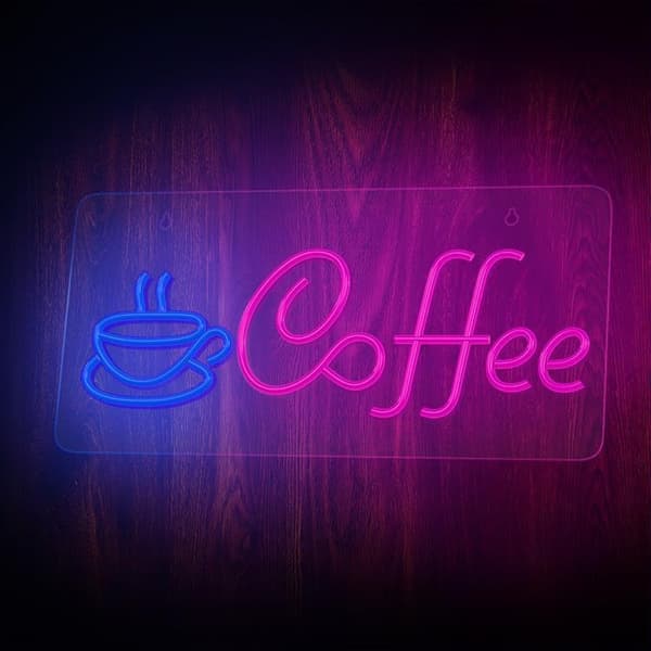 Neolia LED Neon PLEXI COFFEE NNE11 - Rosa/Blå