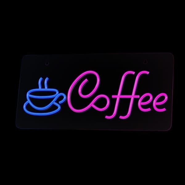 Neolia LED Neon PLEXI COFFEE NNE11 - Rosa/Blå