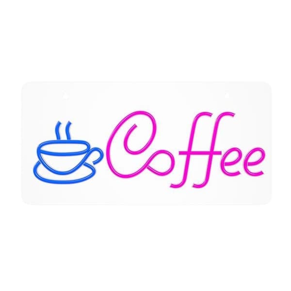 Neolia LED Neon PLEXI COFFEE NNE11 - Rosa/Blå Blå, Rosa