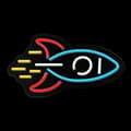 Miniatyrbild 3 av 9: Neolia LED Neon PLEXI ROCKET NNE18 - Flerfärgad
