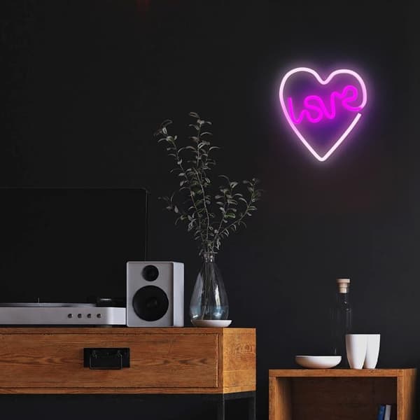 Neolia LED Neon Light  LOVE HEART NNE02 - Lila/Vit