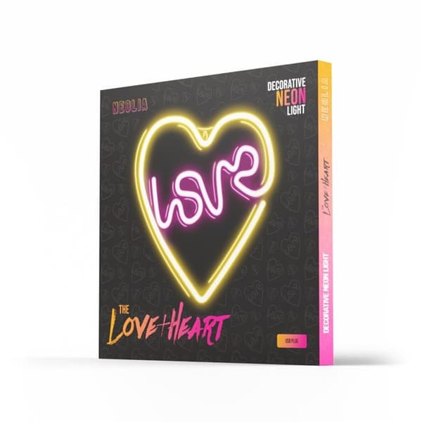 Neolia LED Neon Light  LOVE HEART NNE02 - Lila/Vit
