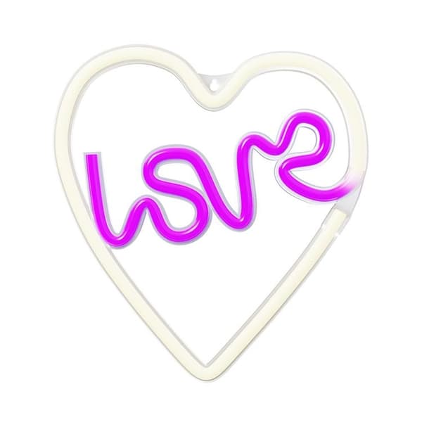 Neolia LED Neon Light  LOVE HEART NNE02 - Lila/Vit