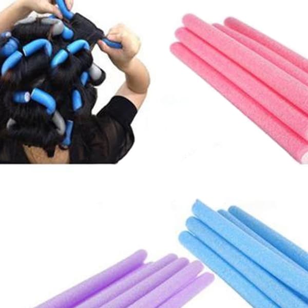 10-pack skumgummi rullar, lockar håret, böjbara styla hårspolar