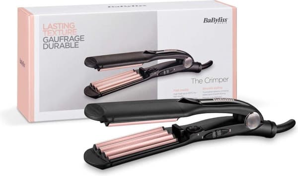 BaByliss The Crimper Texturizing strykjärn Varmsvart, Rosa 70,9" (1,8 m)