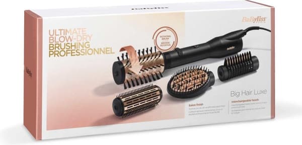 BaByliss Big Hair Luxury Hårtorkborste AS970E - Roterande med 4 tillbehör - Max. 50 diameter