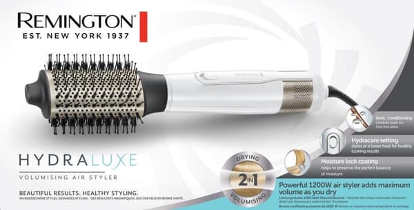 Remington AS8901 hårstylingverktyg Varmluftsborste Varmsvart, Roséguld, Vit 1200 W