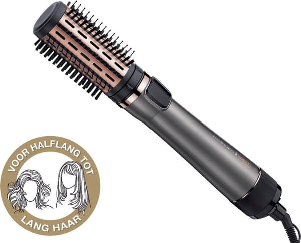Remington AS8810 hårstylingverktyg Varmluftsborste Steam Silver, Svart, Guld 1000 W 3 m