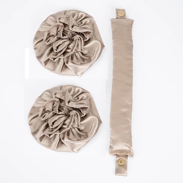 INF 1-set Satin Heatless Hair Curler för sömn över natten Grå