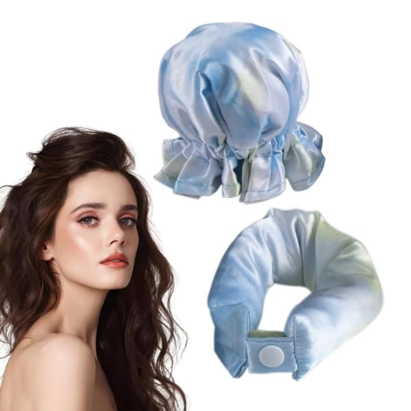 INF Lämpöttömän kiharrinvavan pääpantasetti (1 sauva, 1 Scrunchie) - Tie-Dye Sky Blue 0