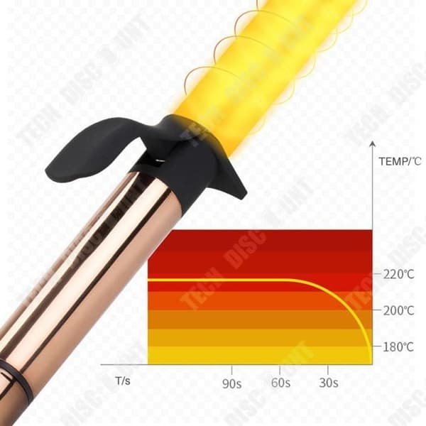 TD® LCD-skärm Elektrisk locktång 32 mm stor volym Big Wave Tourmaline Keramisk Anti-skalning locktång