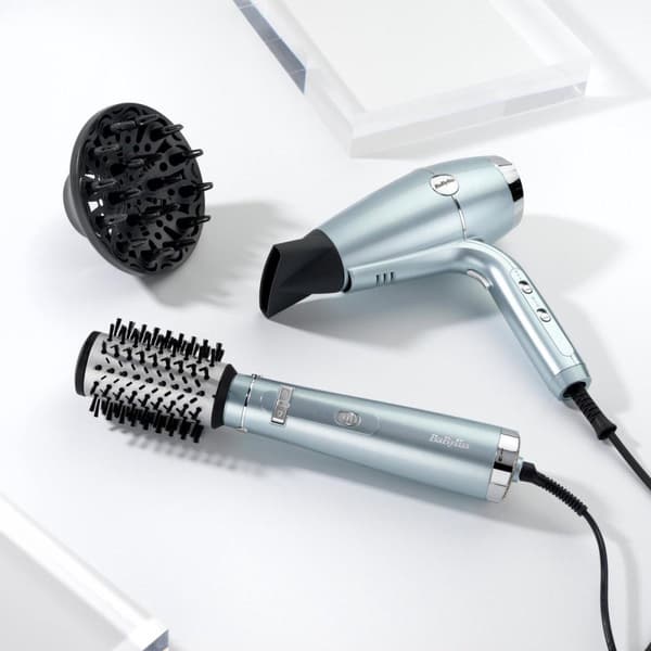 BaByliss AS773E Hydro Fusion Air Styler Varmluftsborste, Svart, Metallic 700 W 2,5 m
