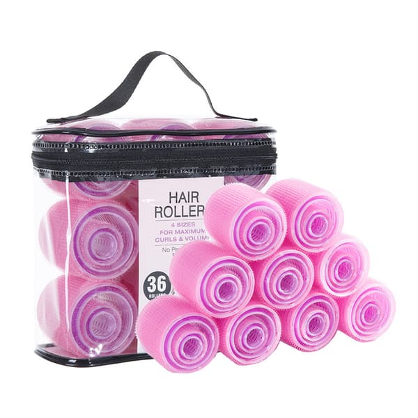 INF Enkla lugg-lockar: 36-delars hårrollerset för perfekt stil Rosa