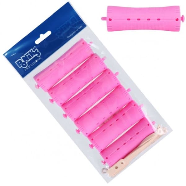 PONIK'S Permanente bølgeruller 28 mm tykke 6 stk. - CW013 - Pink