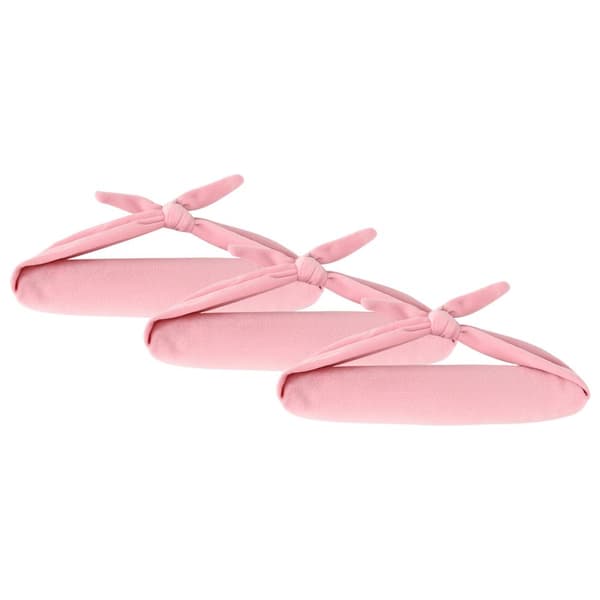 INF Enkla vågor: Värmelöst hårstyling set med rosett (4-pack) Rosa