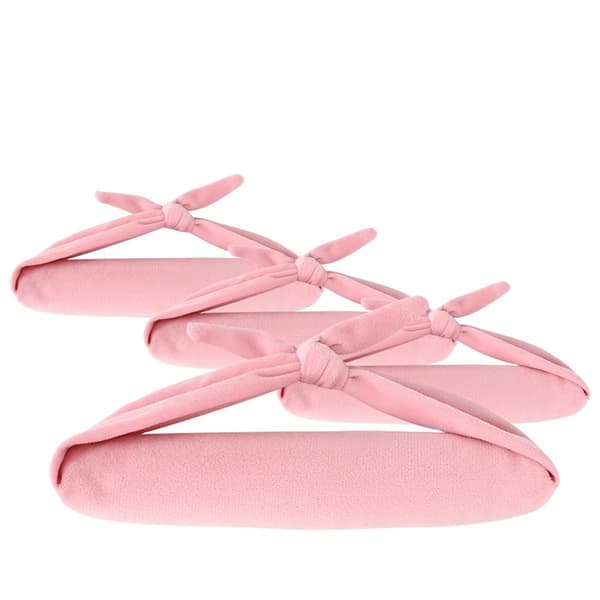 INF Enkla vågor: Värmelöst hårstyling set med rosett (4-pack) Rosa