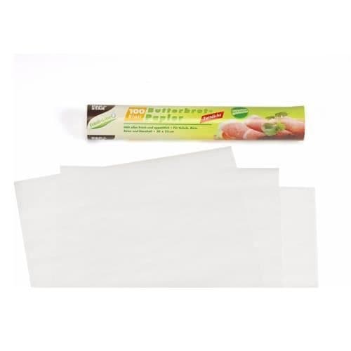 Smörjpapper 25 cm x 30 cm vitt