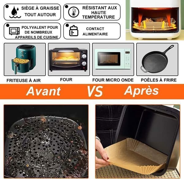 Bakpappersark - Noname - 200 stycken - Non-Stick - Vattentät - Värmebeständig