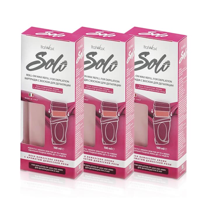 3st ROSA DAMASCENA varm vax roll-on kassett, SOLO Italwax KVT08