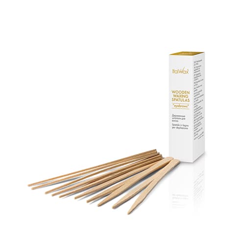 2 pkt Träspatlar för ögonbryn, 2x50st Italwax KV-G4