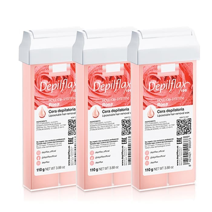 3st ROSA varm vax roll-on kassett, Depilflax 0112