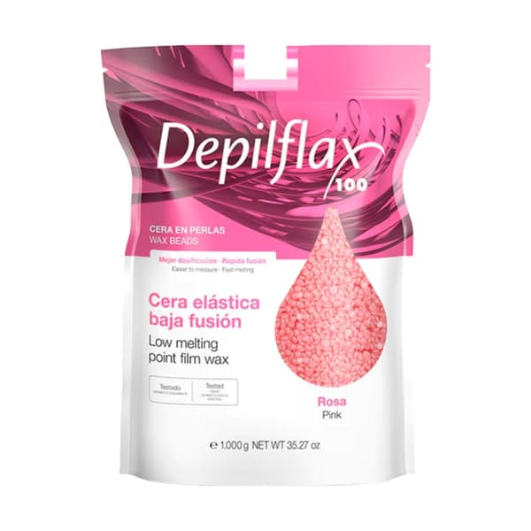 Depilflax 100 fleksibel hårfjerningsvoks med lavt smeltepunkt perledug rose 1000 g