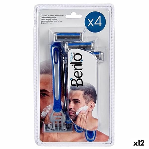 Máquinas de Barbear Descartáveis Berilo 37676 4 Dele (12 enheder)