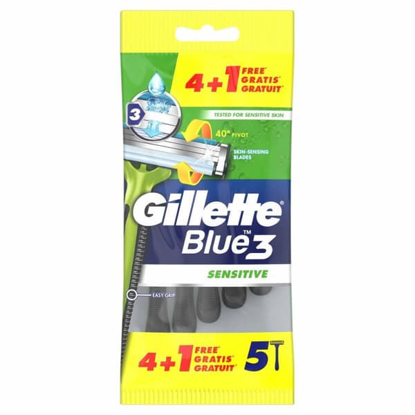 Barberingshøvel Gillette Blue Sensitive 5 enheter