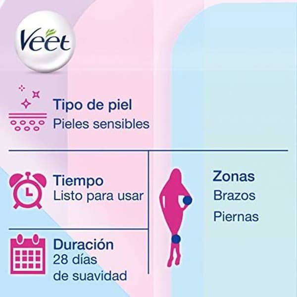Veet Easy Gelwax Body Bands Depilatory Wax Skin Sensitive X40,