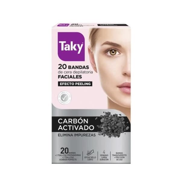 Taky Carbone Activado Face Wax Strips 20 enheter